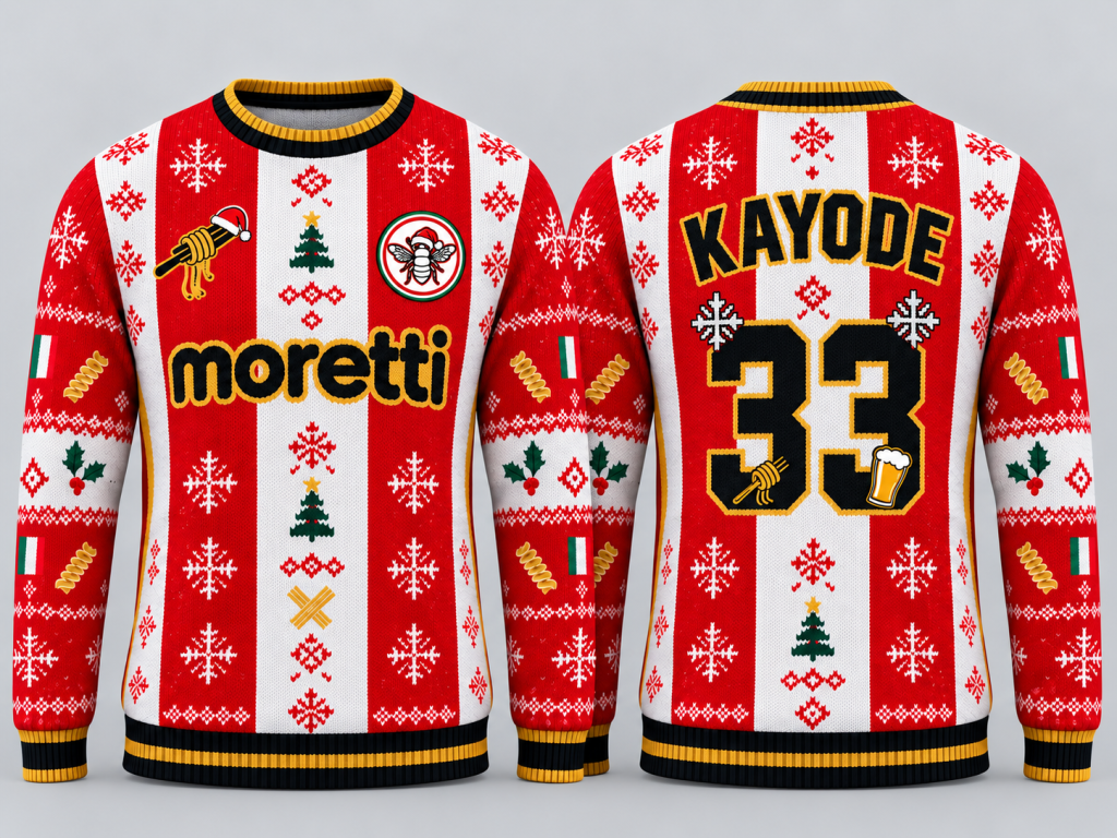 Brentford Inspired Michael Kayode 33 Christmas Jumper