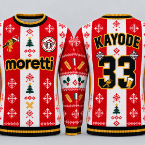 Brentford Inspired Michael Kayode 33 Christmas Jumper