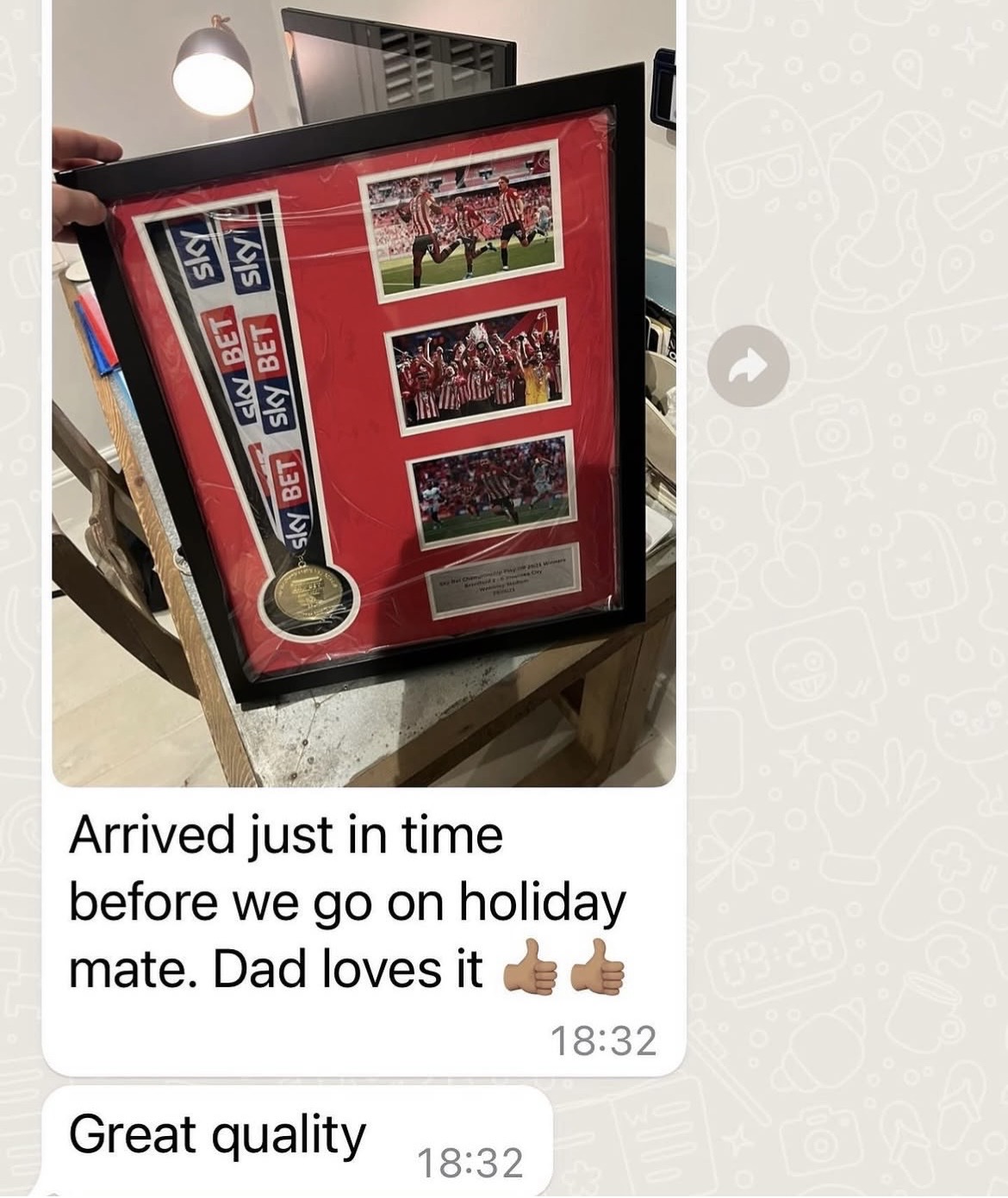 Framed Medal - Brentford 2-0 Swansea, Play-Off Final 2021 - Image 3