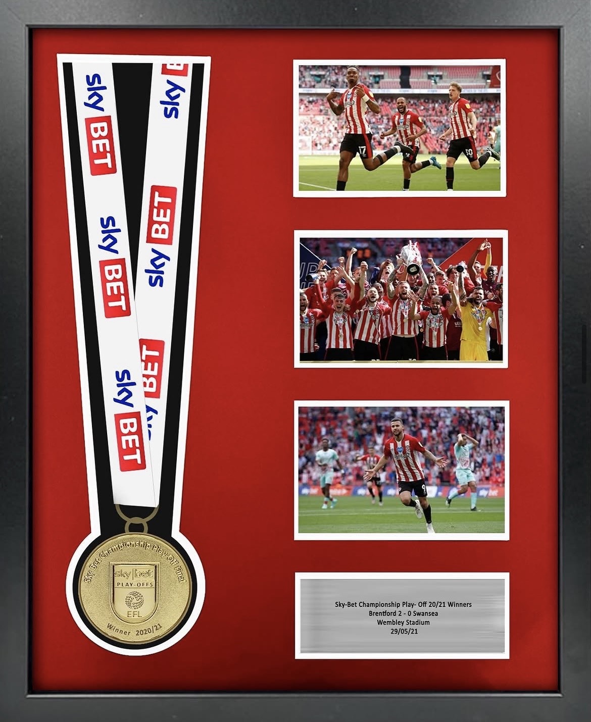 Framed Medal - Brentford 2-0 Swansea, Play-Off Final 2021